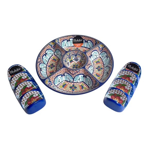 NEW Il Mulino Melamine TACO FIESTA SET 15" Divided Bowl & 2 Holders 4 Tacos Each - Picture 11 of 11